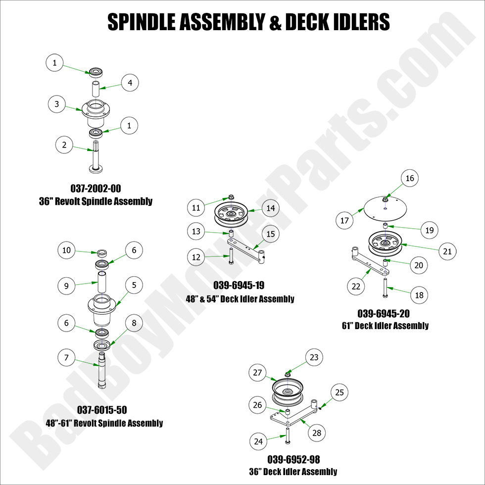 2022 Revolt - Spindle & Idler Pulleys